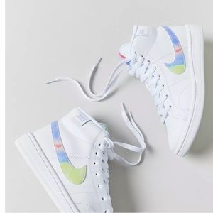 Nike high top tye dye rainbow womens tennis shoes